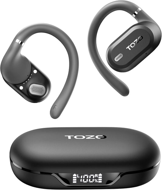 TOZO OpenWear AI Translation Earbuds - Real-Time 145+ Languages, 60H Battery Life, Bluetooth 5.4