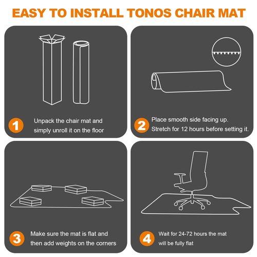 Thickened Chair Mat for Carpet- Low Pile Carpet Protector for Office Computer Desk Chair. Heavy Duty Desk Chair Mat for Carpeted Floors. Clear. (with Lip, 47.5"X35.5"X0.15“)