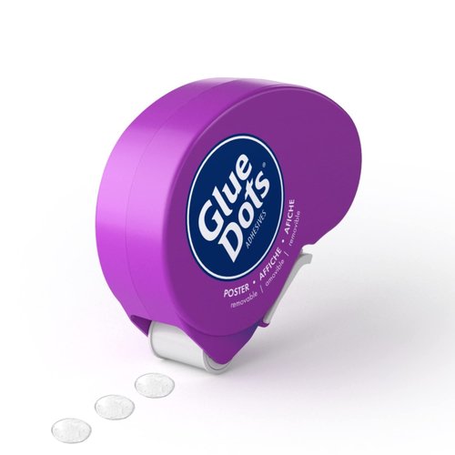 Glue Dots Dot N' Go Glue Dot Dispenser Project Pack with 200 Permanent, Poster, and Removable Double-Sided Adhesive Craft Dots Each, 3/8-Inch & 8961 1/2" School 600pc Craft Value Pack, 1/2 Inch, Clear