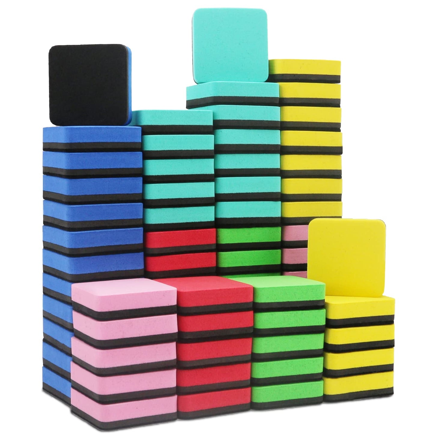 72 Pack Whiteboard Eraser, Washable and Reusable Magnetic Whiteboard Eraser for Cleaning Dry Erase Markers on Magnetic Soft Whiteboard, Glass Whiteboard and Dry Erase Board