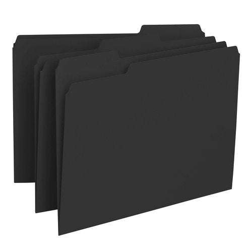 Smead File Folders with Reinforced Tabs, Letter Size, 100 per Box + Smead Interior File Folders, Letter Size, Black, 100 per Box
