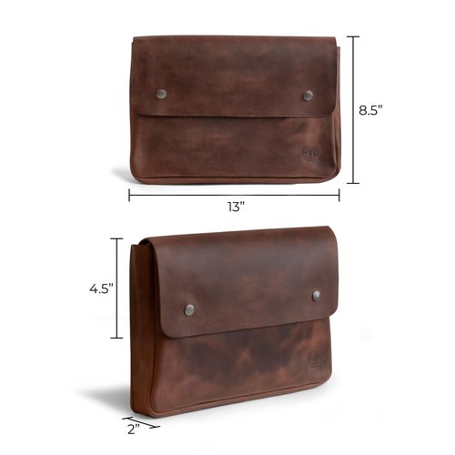 Hide & Drink, Vintage Folder Document Holder, File Case, A5 Binder, Envelope Portfolio, Full Grain Leather, Handmade, Bourbon Brown