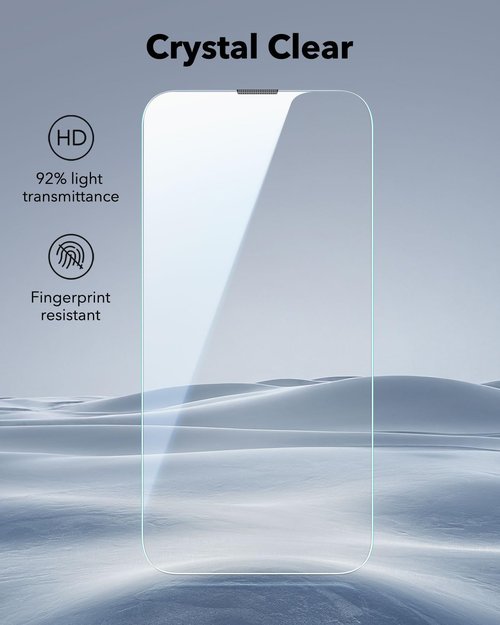 ESR 3 Pack for iPhone 16e/ iPhone 14/ iPhone 13/13 Pro Screen Protector, Military Grade Shatterproof, 9H Hardness, Tempered Glass with UltraFit Tray