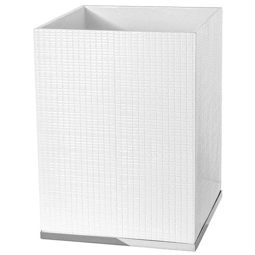 Creative Scents Estella Waste Basket for Bathroom 1.98 Gal / 7.5L - Small White Bathroom Trash Can - Decorative Small Garbage Can - Durable Space Friendly Wastebasket