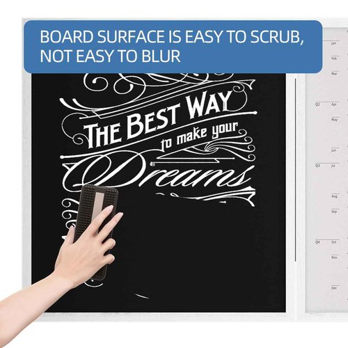 INNOVART Hidden Magnetic Dry Erase Whiteboard 24”x18”, Secret Dry Erase Board, Secret Marker Board Poster Frame w/Chalk Board Surface, Foldable Whiteboard Includes Poster, Acrylic Protect Film, Maker