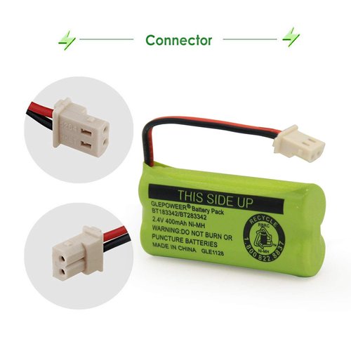 GLEPOWEER DM221 BT183342/BT283342 2.4V 400mAh Ni-MH Battery Pack, Also Compatible with Cordless Phone Batteries BT166342/BT266342 BT162342/BT262342 CS6709 CS6609 CS6509 CS6409 EL52100 EL50003(4 Pack)