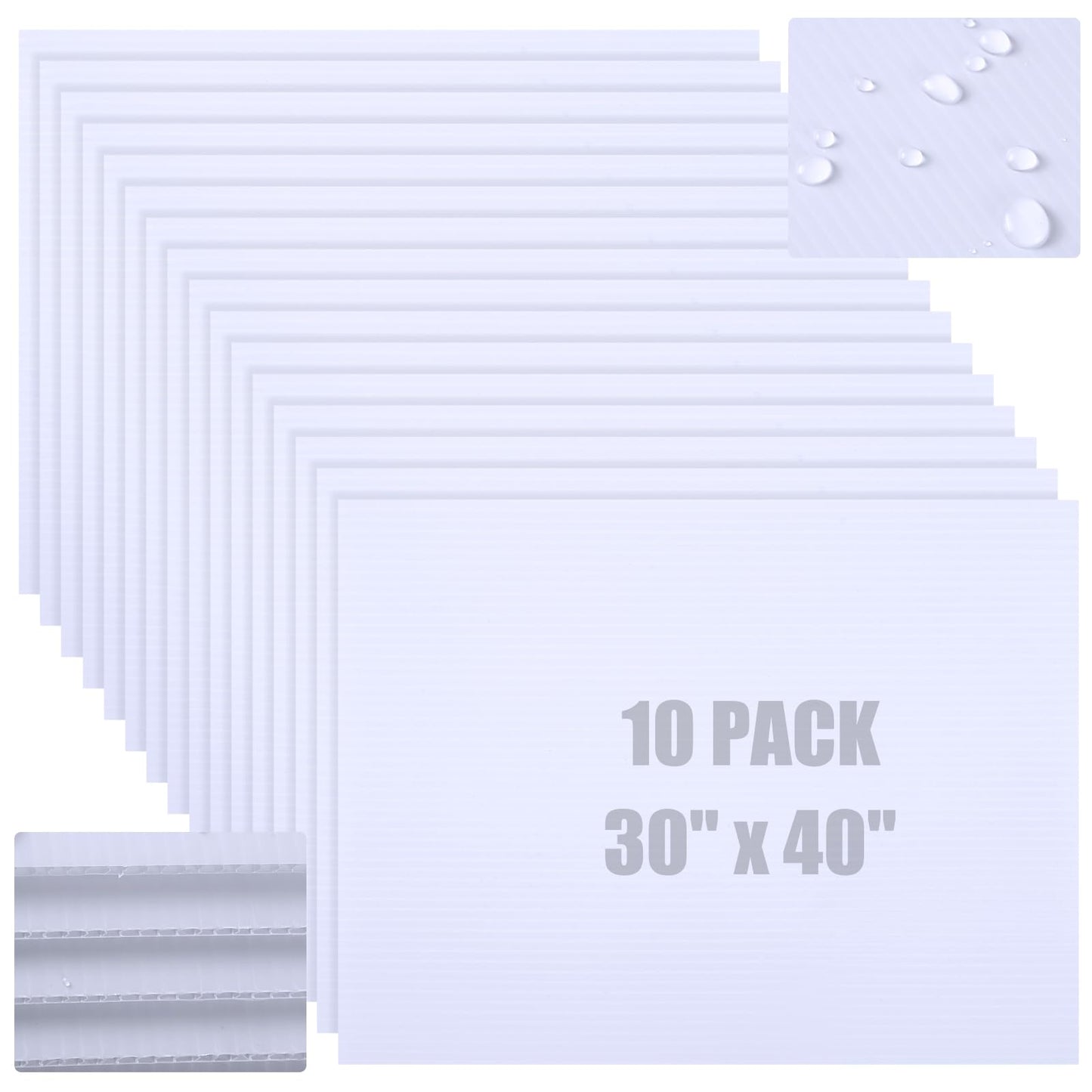 Capoda 10 Pack Corrugated Plastic Board, 4mm Blank Yard Signs Corrugated Poster Board Bulk Thick Plastic Sheet Lawn Sign Garage Sale DIY Outdoor Sign for House, Arrow (30 x 40 Inch)