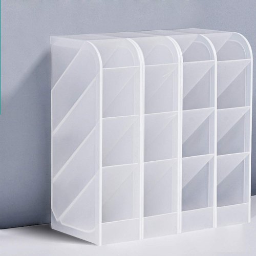 PeoTRIOL Pen Organizer, Pencil Holder, Multi-Functional Stationery Desk Organizer Makeup Lipsticks Storage for Office, School, Home Supplies Set of 4, 16 Compartment
