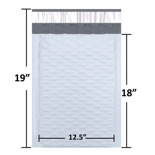 SALES4LESS #6 Poly Bubble Mailers 12.5x19 Inches Shipping Padded Envelopes Self Seal Waterproof Cushioned Mailer, White (PBMVR_12.5X19-50), 50 Pack