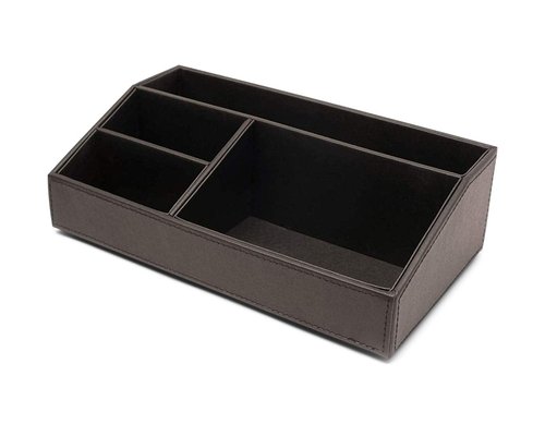 Castle Armory Leatherette Desk Organizer Caddy - Clutter Organizer for Office, Home, Personal, Employee Office Supplies and Accessories (All-in-one Organizer - Stackable)