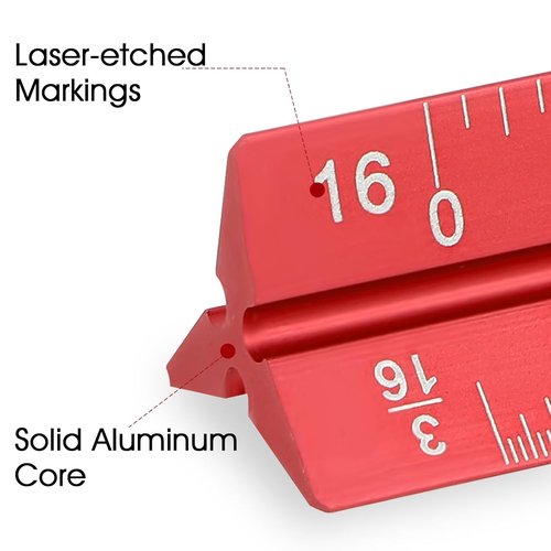 Prasacco 6-Inch Architectural Scale Ruler - Durable Aluminum Mini Ruler for Architects & Artists