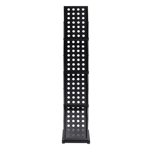 WERTIRUNG Brochure Magazine Catalog Literature Display, Literature Catalog Rack with Carrying Bag, Foldable Magazine Stand for Office Retail Store and Exhibition Trade Show, 4 Pockets (Black)