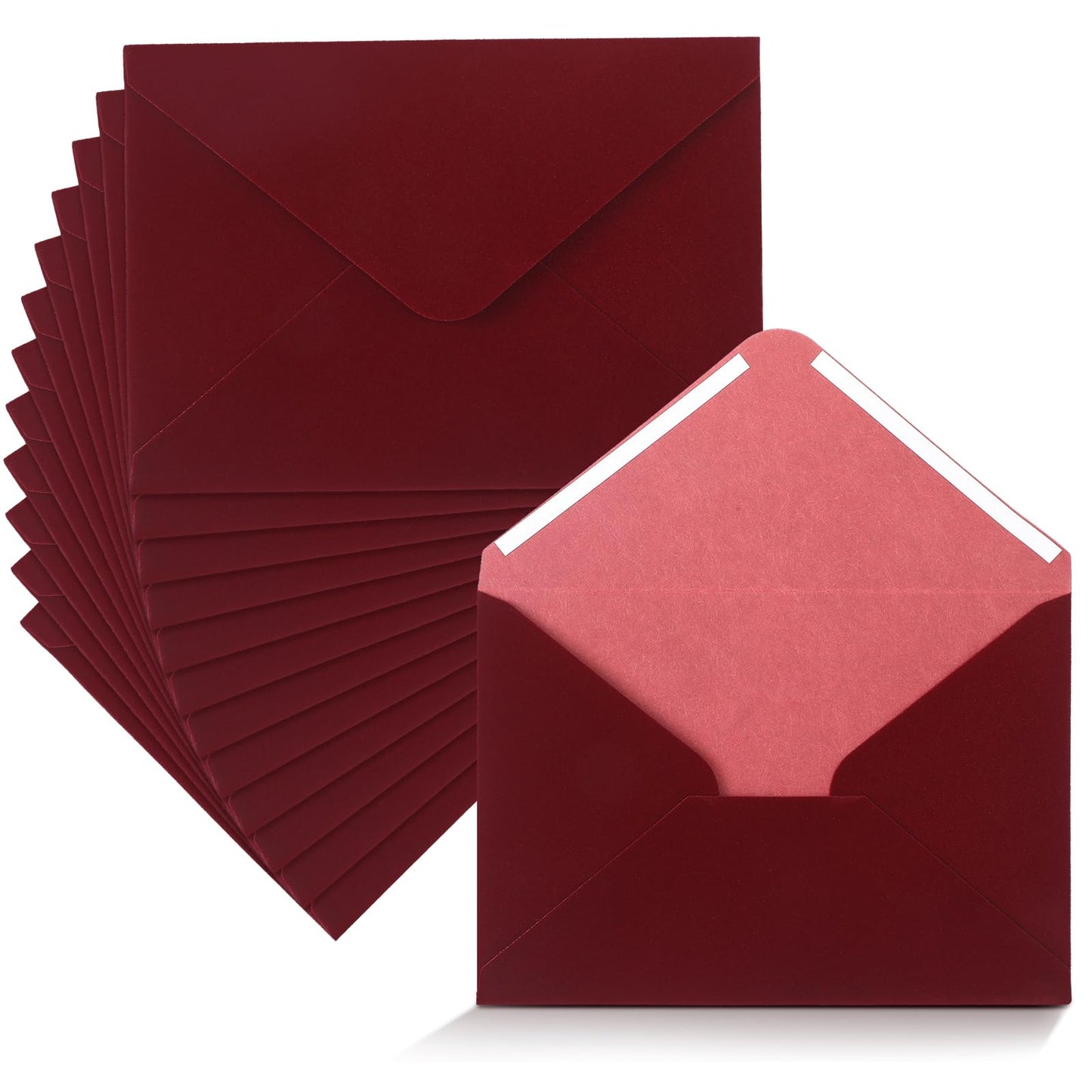 Affrolling 12 Pcs A7 Wedding Velvet Envelopes Velvety Surface Stationery Vintage Soft Rectangle Elegant Envelopes for Invitation Gift Wedding Thank You Letter
