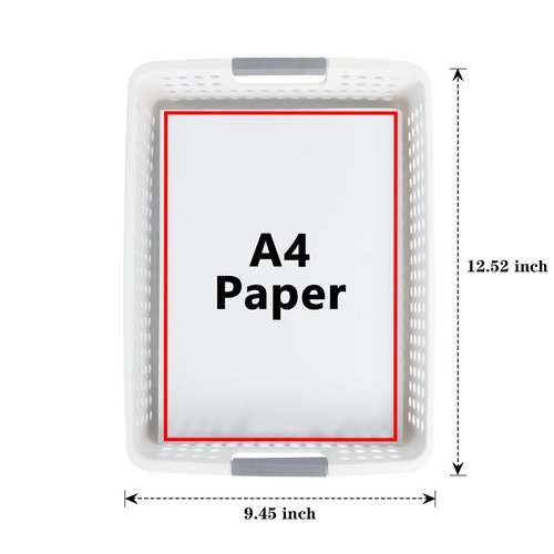 Soddeph A4 Paper Trays for Classroom with Grip Handles,Book Baskets for Library, Drawers, Office, Home,Desk,Turn in Trays Classroom Plastic Storage Baskets