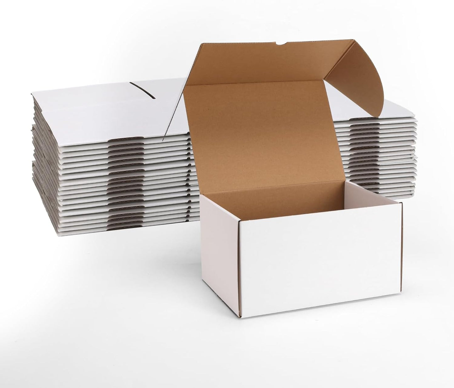 ZBEIVAN Small Shipping Boxes - 11x8x6 White Corrugated Mailer Boxes | 15-Pack for Business & Gifts