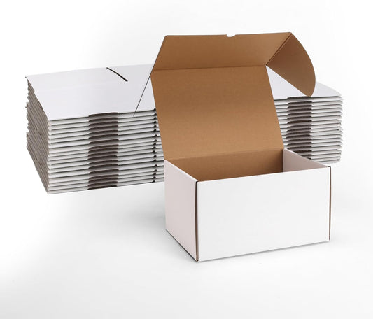 ZBEIVAN Small Shipping Boxes - 11x8x6 White Corrugated Mailer Boxes | 15-Pack for Business & Gifts