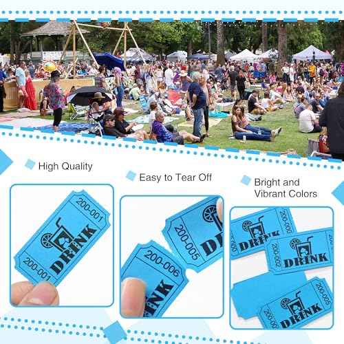 ESSENTIAL 1000 Raffle Tickets Rolls, Drink Tickets Single Roll for Events, Leisure, Movie Watching, Entertainment, Class Reward & Prizes (Blue - 5 Color Selection)