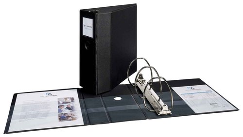 Avery Durable 3 Ring Binder, 5" One Touch EZD Rings, Label Holder, 1 Black Binder (08901)