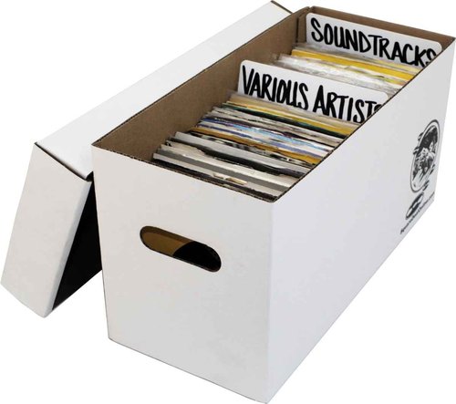 Square Deal Recordings & Supplies 7" 45rpm Vinyl Record Storage Box - Heavy Duty Cardboard with Removable Lid - Holds up to 200 7" Records - 10 Boxes #07BC09HD