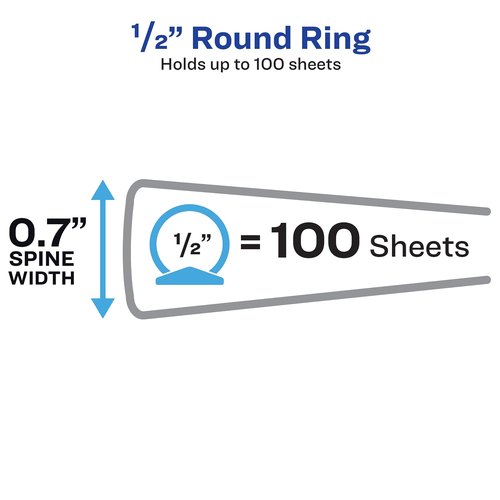 Avery Flexi-View 3 Ring Binders, 1/2 Inch Round Rings, Assorted Colors (Black, Burgundy, Navy Blue), Pack of 12 Binders (15760)
