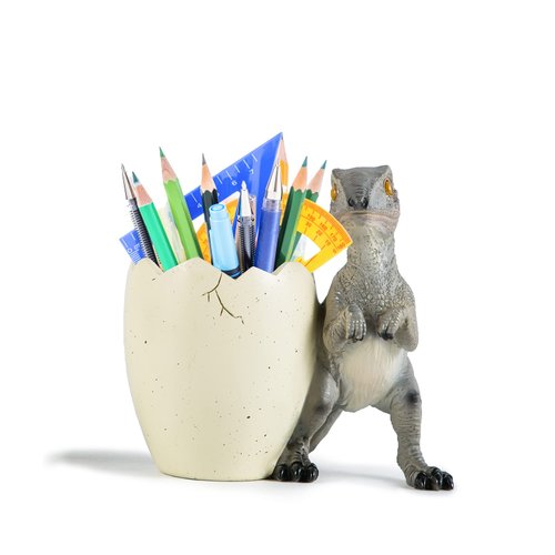 Banllis Cute Pencil Holder Funny Dinosaur Desk Accessories,Pen Organizer for Home and Office Decorative Supplies,Decor Toothcup,Resin Gift for Man and Women
