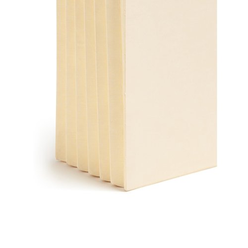Smead End Tab TUFF File Pocket, Reinforced Straight-Cut Tab, 5-1/4" Expansion, Extra Wide Letter Size, Manila, 10 per Box (75160)