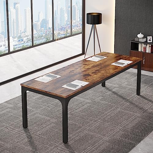 Tribesigns 6.5FT Conference Table Brown, 78.7-Inch Rectangular Meeting Desk for 6-8 People