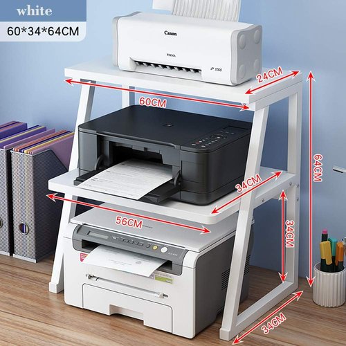 Printer Stand,Printer Stand Table Shelf Cabinet Desk with Storage Office Home Desktop Under Desk Printer Stand Office Furniture for Small Space (White)