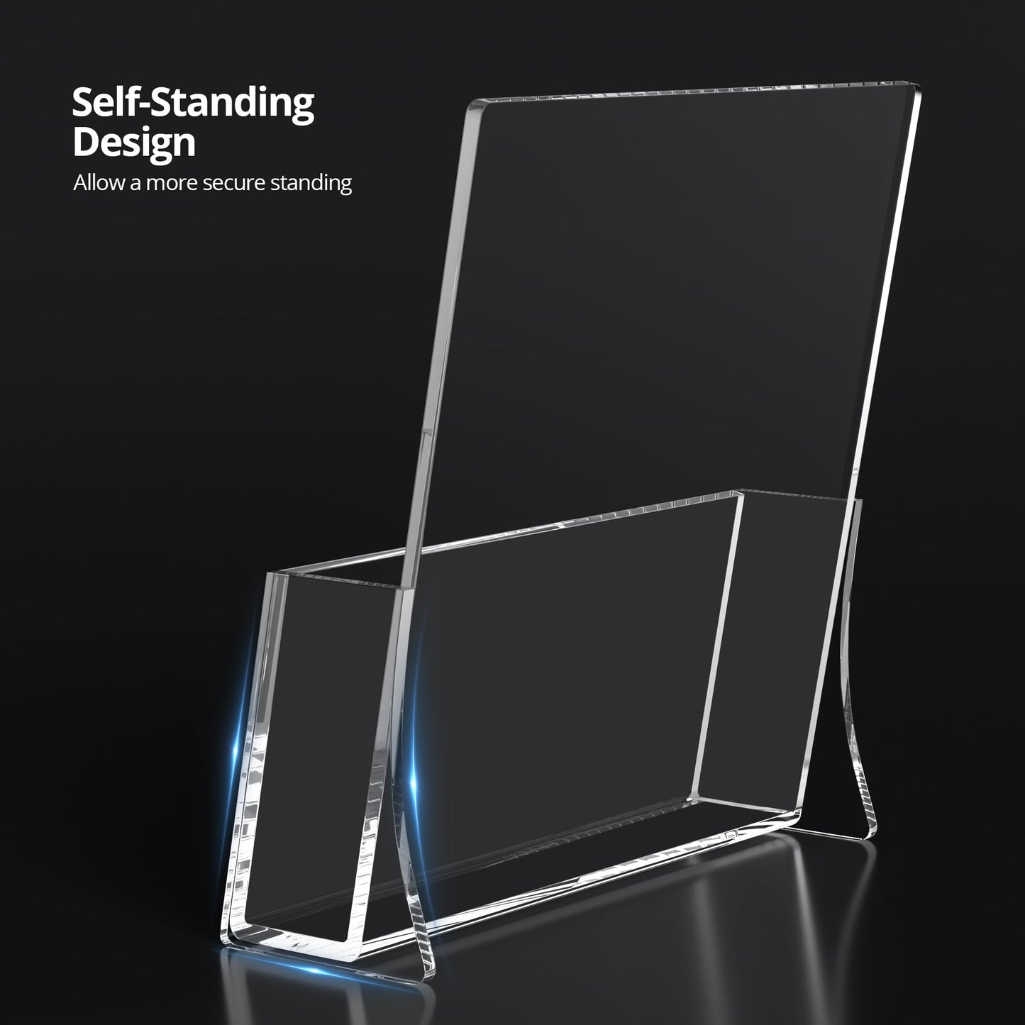 zavekia 2 Pack Acrylic Brochure Holder, 8.5 x 11 inches Clear Acrylic Literature Holder Plastic Flyer Display Stand