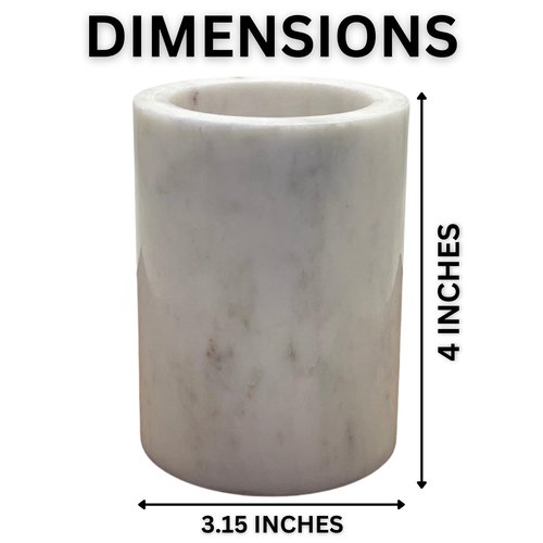 KC KULLICRAFT Natural Marble Pencil Pen Holder Stand for Desk, Makeup Brush Cup for Girls, Bathroom Tumbler Cup, Durable Office & Home Organizer Pencil Holder