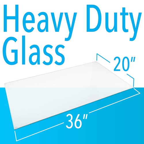 IMPRESA Tempered Glass Desk Mat - 20 x 36 in, Clear Desktop Mat with Dry-Erase Surface - Clear Table Cover Protector & Table Top Protector for Home & Office