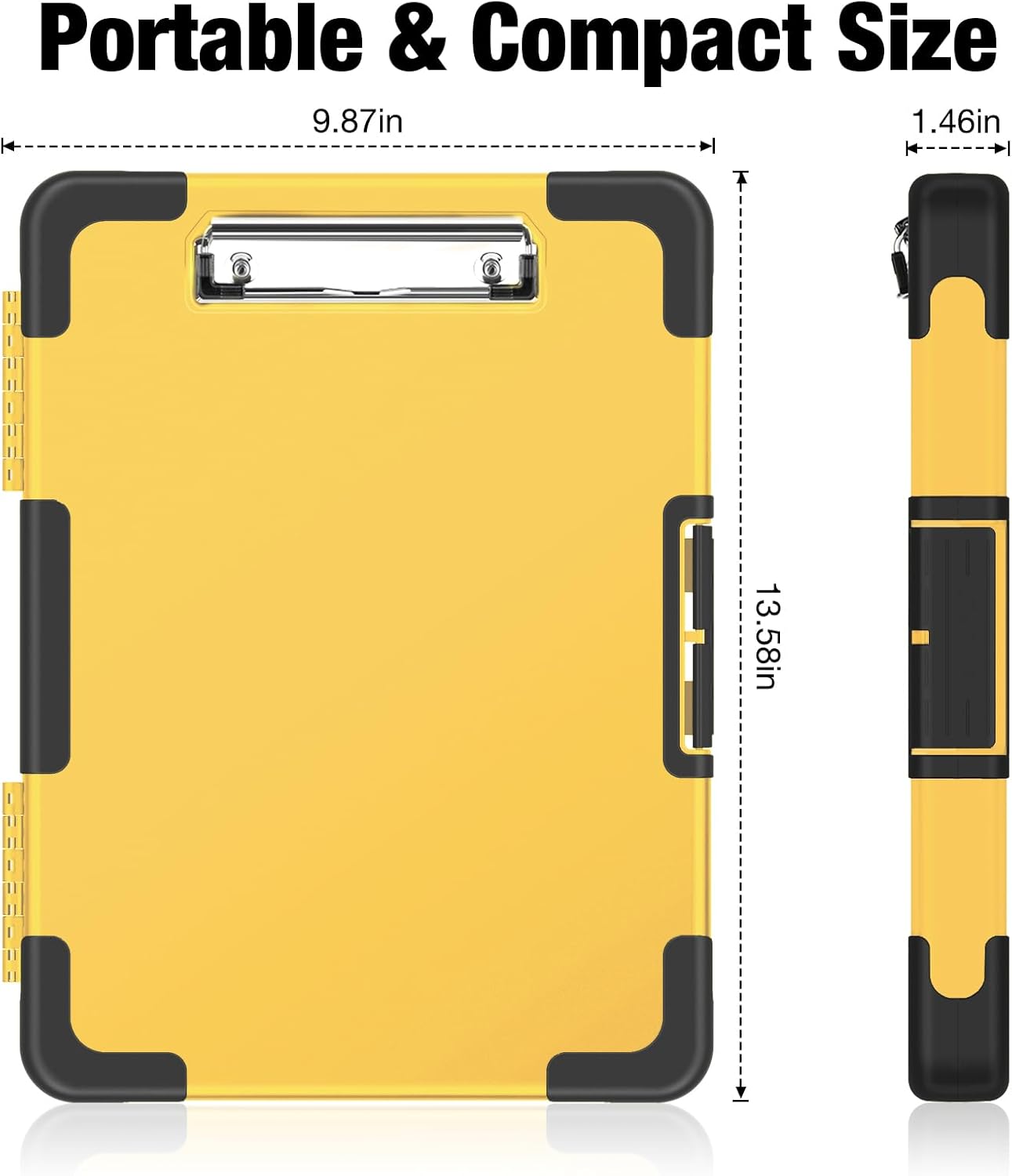 Sooez Toughest Clipboard - Heavy Duty Plastic with Storage & Pen Pouch | A4/Letter Size 8.5x11”