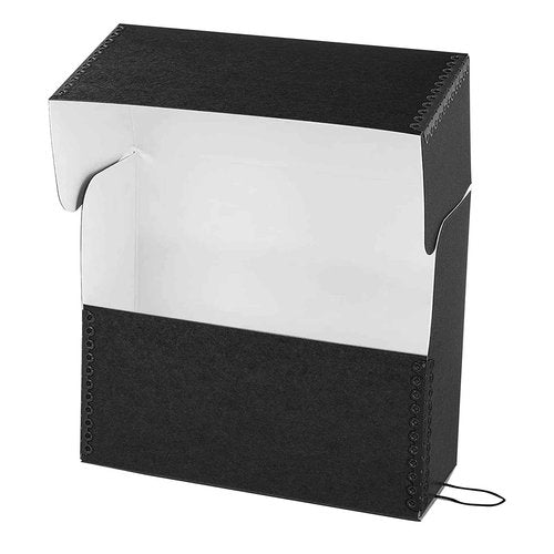 Lineco Archival Document Storage Box with Metal Edge, Acid-Free Black Boxboard, Organize and Store Files, Prints, Photos, Jumbo-Sized Case 15.5" x 12.5" x 5" Wide, Pack of 2