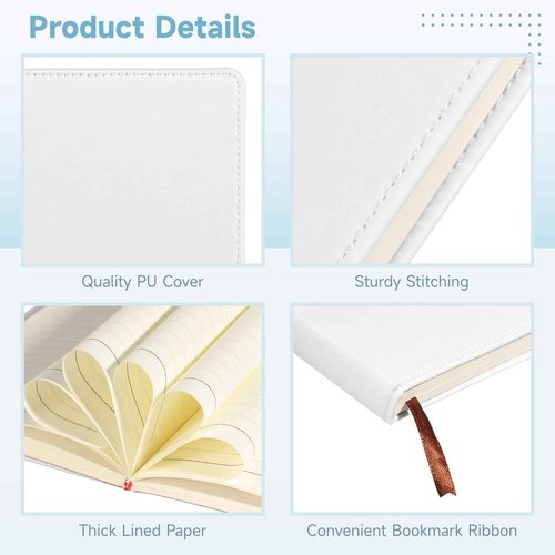 Lnrueg 6 Pcs Sublimation Notebook Blank Journal A6 100 Pages - Hardcover PU Notebooks for Note Taking Plan Making Diary Writing - School Office Supplies