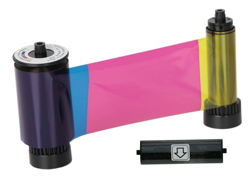 IDP Genuine SMART-31 and SMART-51 Series Card Printer Ribbon - YMCKO Color, Resin Black & Overlay Panel Ribbon w Cleaning Roller, 250 Cards/roll (Not Compatible with IDP Solid Printers)