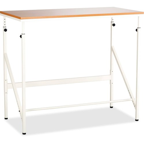 Safco Products Sit and Stand Bi-Level Desk, Beech and White