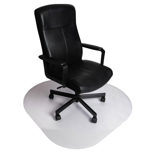 DESKU Rounded Triangle Desk Chair Mat – Heavy-Duty PVC Mats Optimised for Hard Floor Protection, Clear, 46x50 Inches, Made in The USA