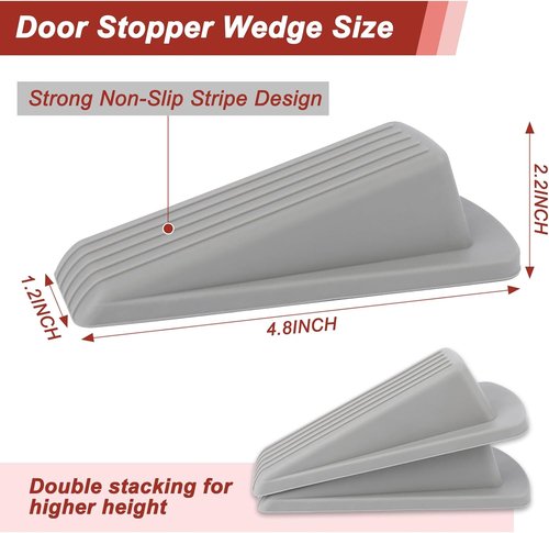 Skiennix 30 Pcs Rubber Door Stoppers - Versatile Wedge Design for Home, Office & Classroom Floors