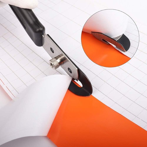 Gomake Vinyl Backing Cutter Bodyguard Vinyl Wrap Cutting Knife, Hidden Blade Wrap Cutter for Car Tinting and Backing Paper with 10 Extra Blades and 3 PTFE Stickers