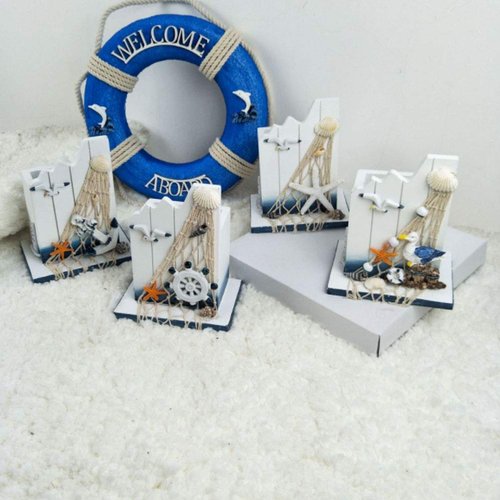 Pen Holder Wooden Nautical Decoration Helmsman Decor Pencil Holder Organizer for Home Office Desktop Nautical Favors