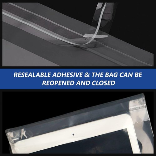Self Seal Clear Poly Bags 6" x 9" | 100 Count with Suffocation Warning - Resealable Adhesive for Shipping & Packaging
