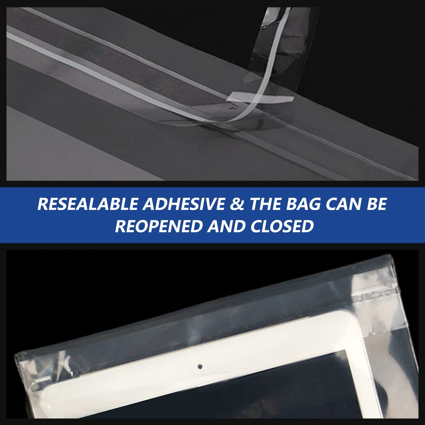 iMailer - 200 Count - 6" x 9" Small Clear Poly Bags with Suffocation Warning Self Seal 1.6 Mil for Clothing, Bakery, Gifts - Resealable Adhesive, Not Strong