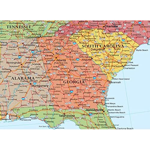 24x36 United States, USA Classic Elite Wall Map Mural Poster (Paper Folded)
