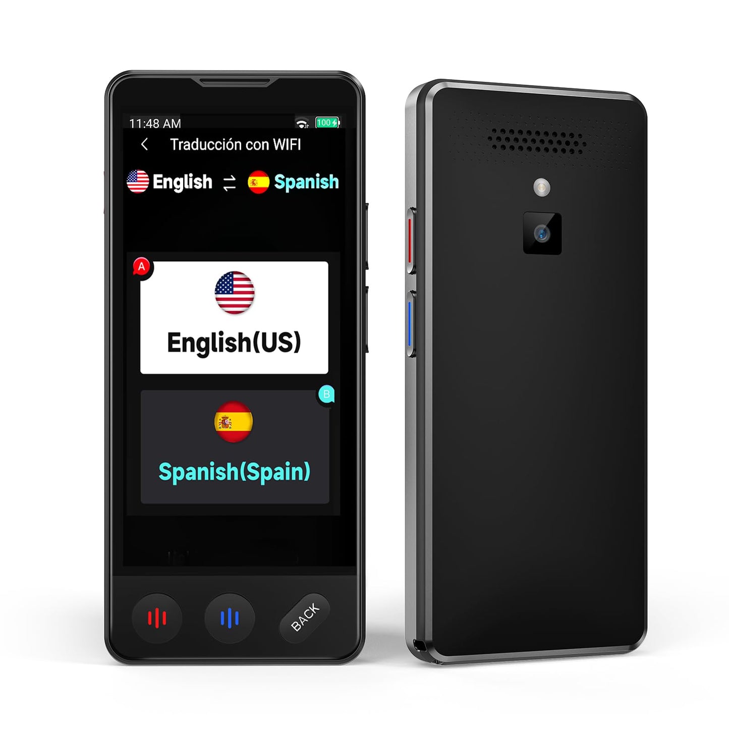 Language Translator Device No WiFi Needed Traductor for Business Travel Study, Instant Pocket AI Translator, traductor de Ingles español, Support 150 Languages Real-TimeVoice Translation,