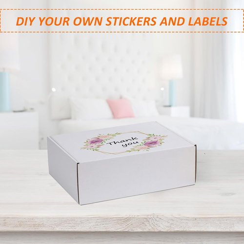 HORLIMER Shipping Boxes - 12x9x4 Inches White Corrugated Cardboard Mailer for Small Business