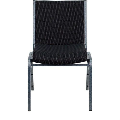 Flash Furniture HERCULES Series Heavy Duty Black Dot Fabric Stack Chair with Ganging Bracket