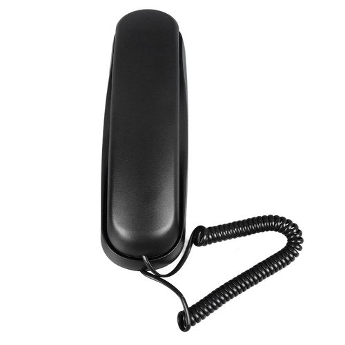 Wall Mountable Telephone Multifunctional Clear Sound Corded Landline Phone for Home Hotel Office (Black)