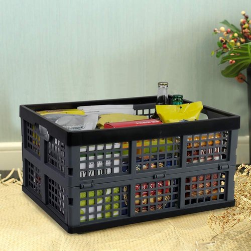 Ortodayes Flat Crate Collapsible, Collapsible Storage Crates Plastic, Set of 3