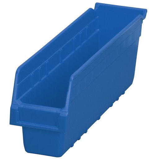 Akro-Mils Shelfmax Bins - 4-1/8"Wx17-5/8 Dx6 H - Blue - Blue - Lot of 8