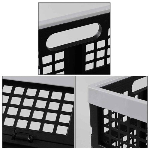 Vadidiya 34 L Plastic Collapsible Storage Crates, Stackable Folding Plastic Crate, 3 Packs